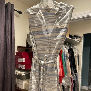 J crew blue/white stripe shirt dress